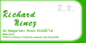 richard mincz business card